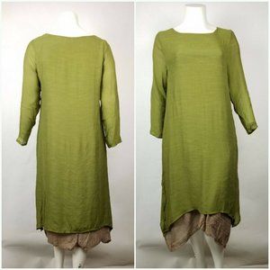 Hanyi Fushi Maxi Dress Boho Modern Guaze Green Size XXL